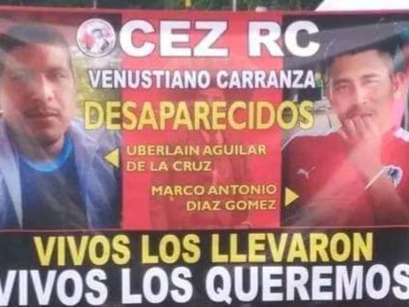 Buscan a dos integrantes de OCEZ, desaparecidos en Venustiano Carranza
