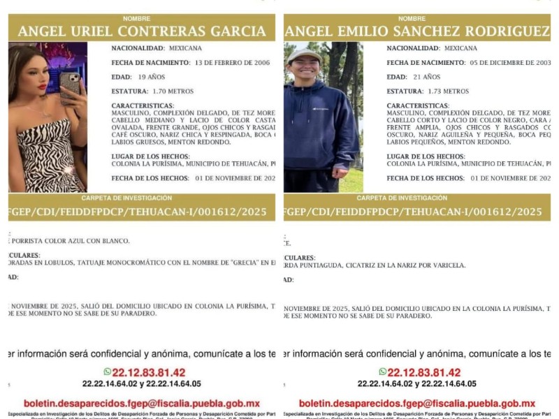 Buscan a dos jóvenes desaparecidos en 