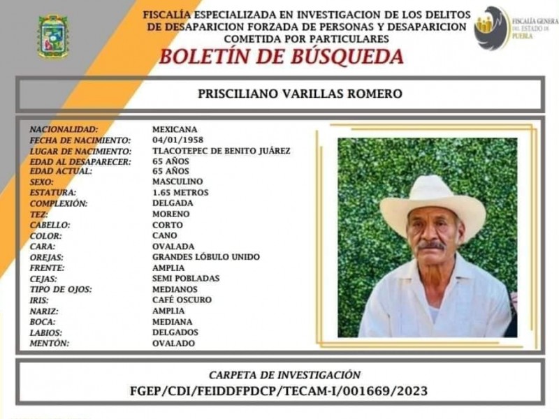 Buscan a hombre desaparecido en Tlacotepec