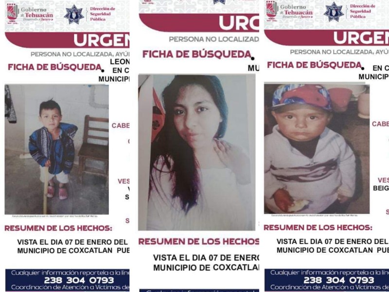 Buscan a madre e hijos en Coxcatlán