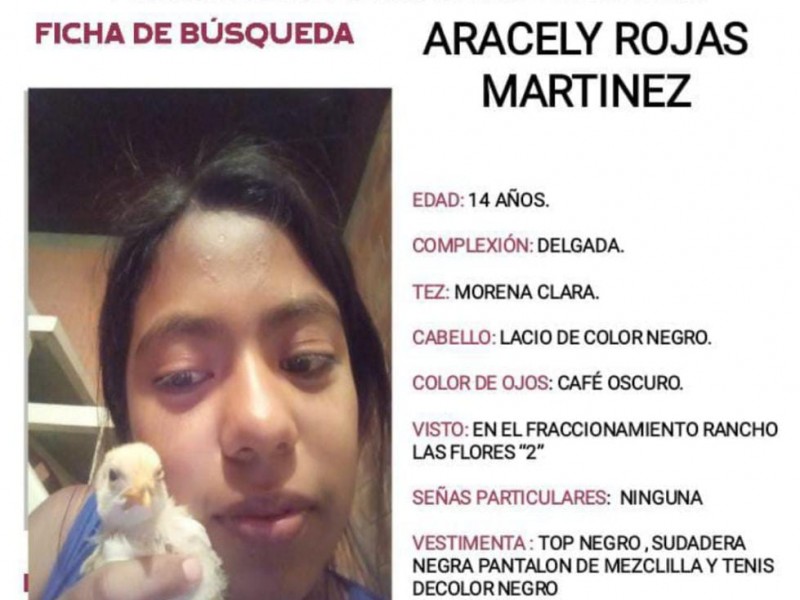 Buscan a menor de 14 años no localizada