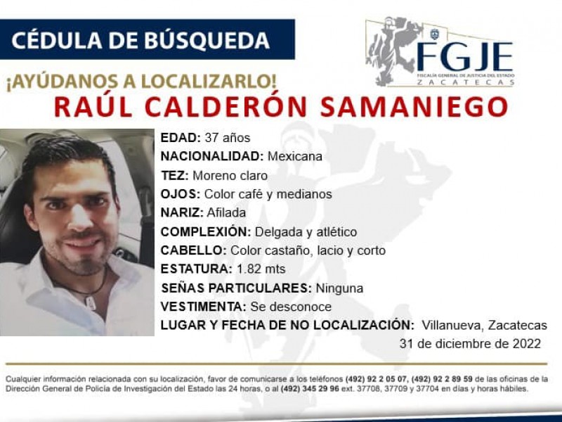 Buscan a Raúl Calderón, visto por última vez en Villanueva