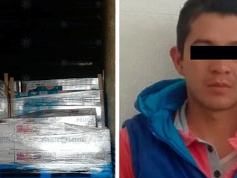 Cae asaltante con tráiler cargado de atún