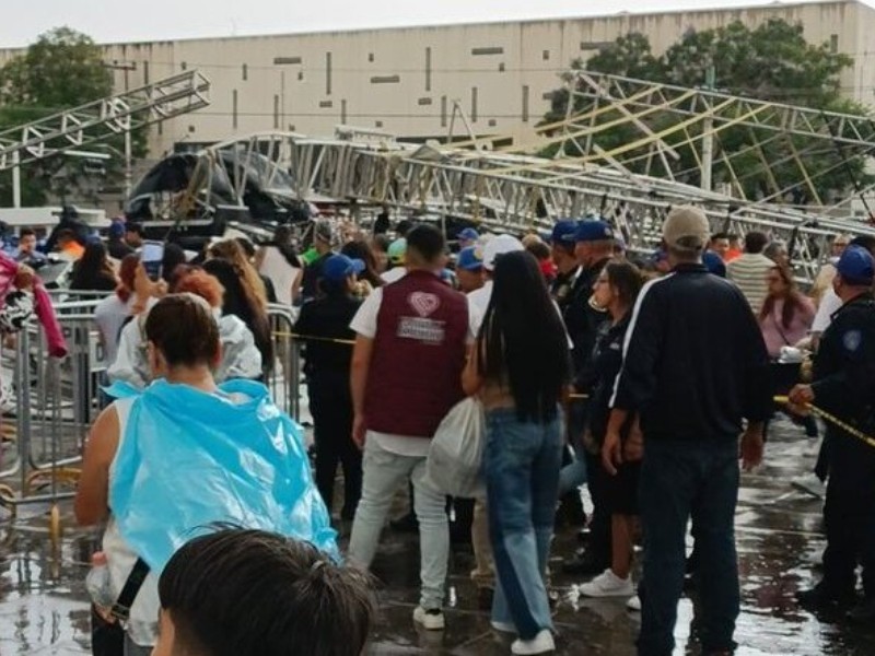 Cae estructura de escenario en la GAM, CDMX