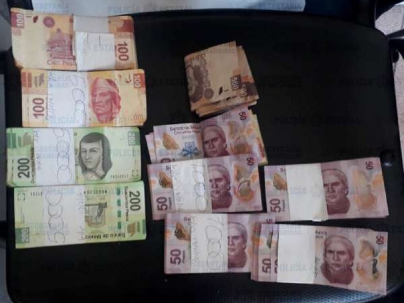 Cae falsificador de billetes con $31600 pesos