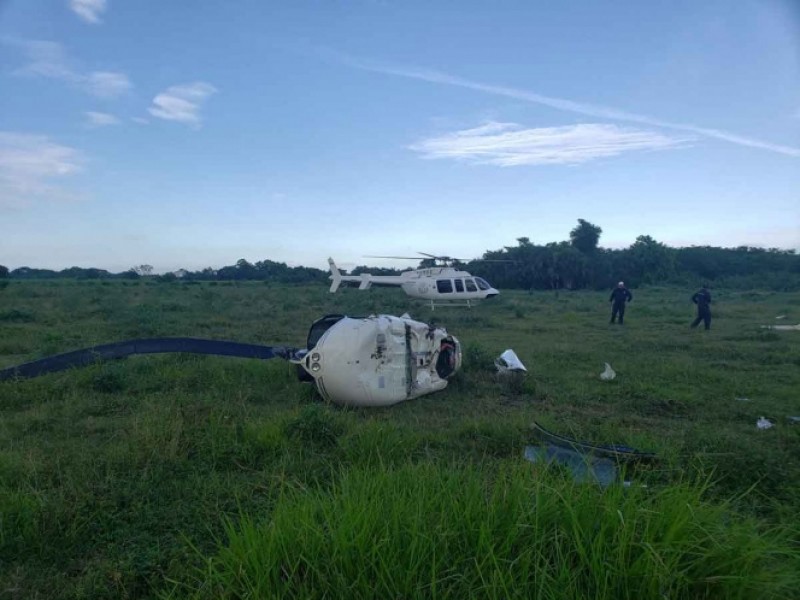 Cae helicóptero en Veracruz, hay 3 heridos