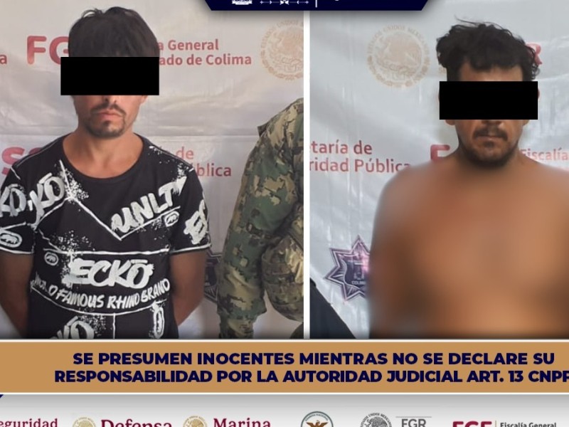 Caen dos sujetos por posesión de narcóticos en Tecomán