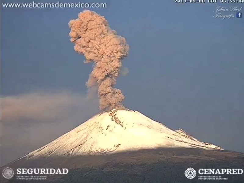 Caída de ceniza al suroeste del estado