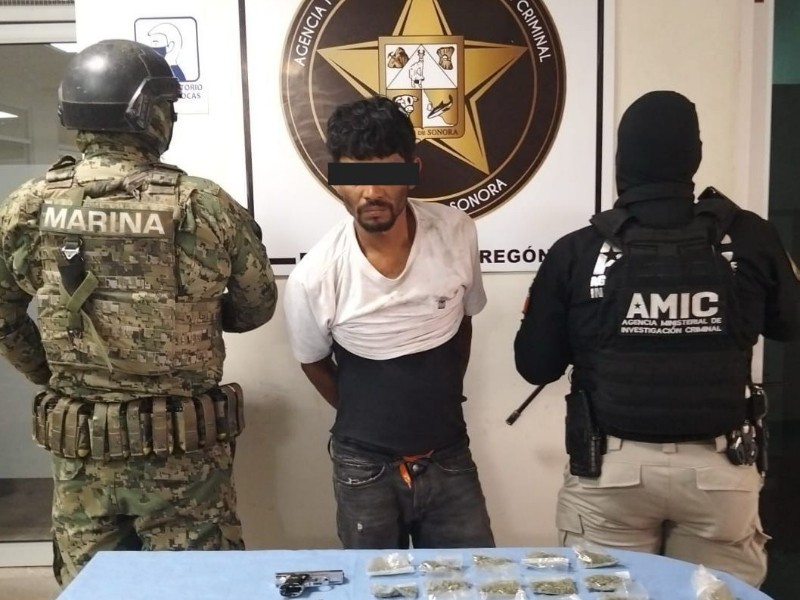 Cajeme: Detienen a hombre con arma y droga durante operativo