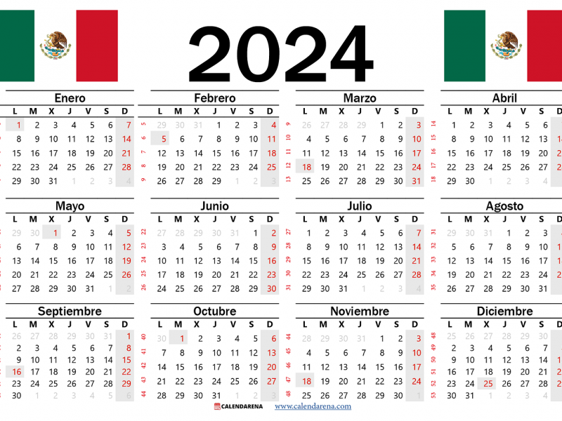 Calendario de feriados en 2024
