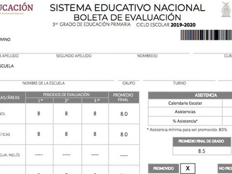 Calificaciones del ciclo escolar 2020-2021 serán preliminares