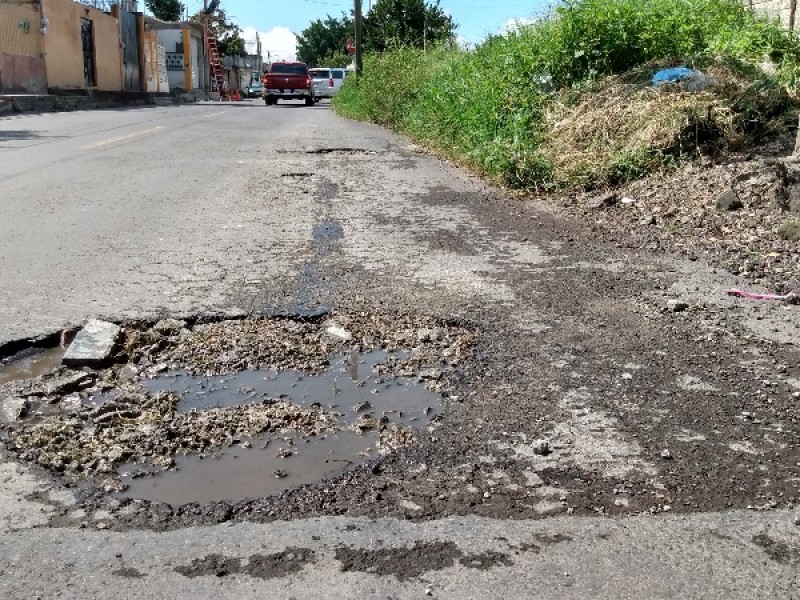 Calle ceiba, comienza a llenarse baches nuevamente