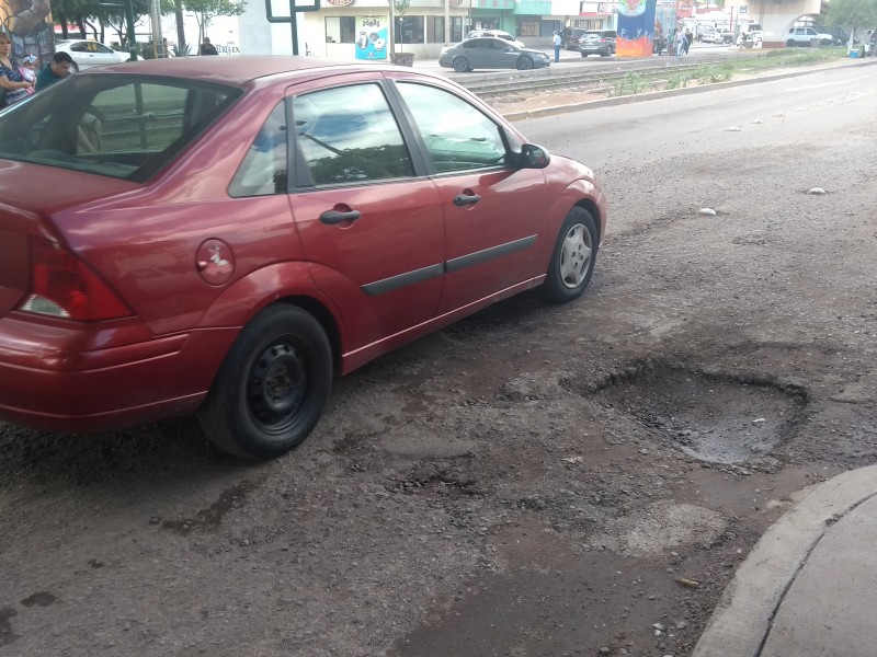 Calle Ruíz Cortines con serio problema de baches