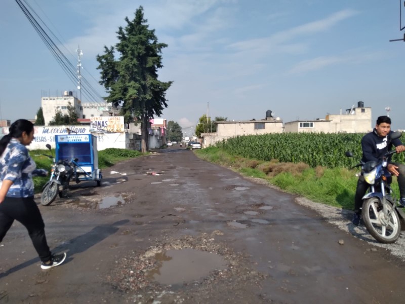 Calles sin pavimentar en San Pedro Totoltepec