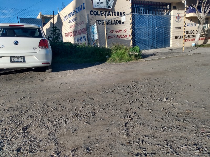 Calles sin pavimento en Guadalupe Hidalgo