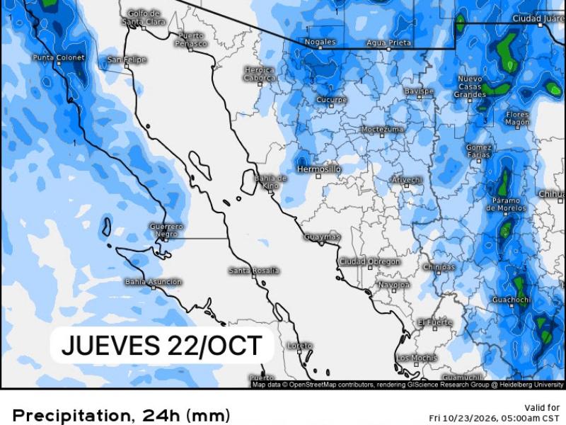 Sonora llegará a 38 grados antes de la llegada de frente frío