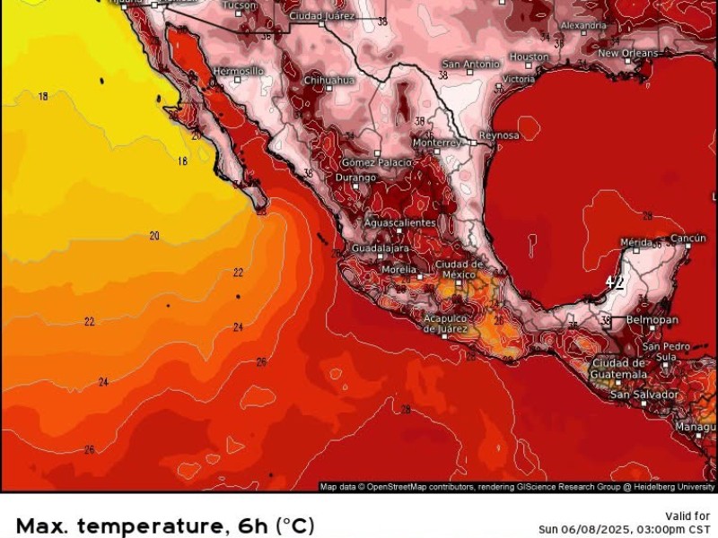 Calor extremo persiste en el norte de Veracruz; posibles lluvias aisladas