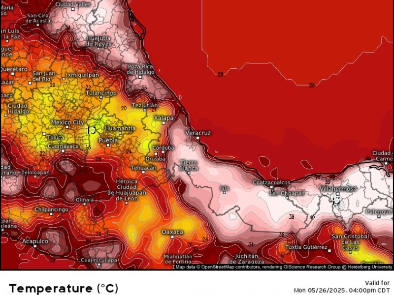 Calor intenso y tormentas vespertinas en el norte de Veracruz