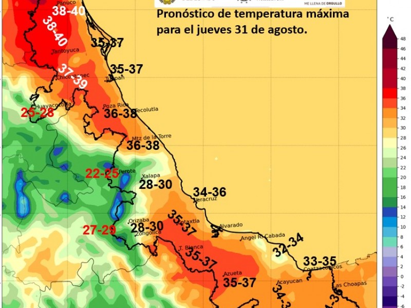 Calor y ambiente bochornoso para el estado de Veracruz