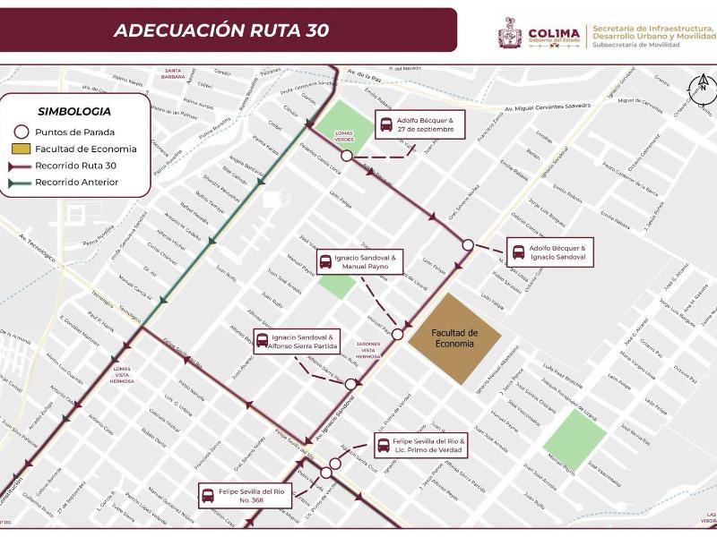 Cambian trayecto de la ruta 30 por reubicación de Facultad de Economía