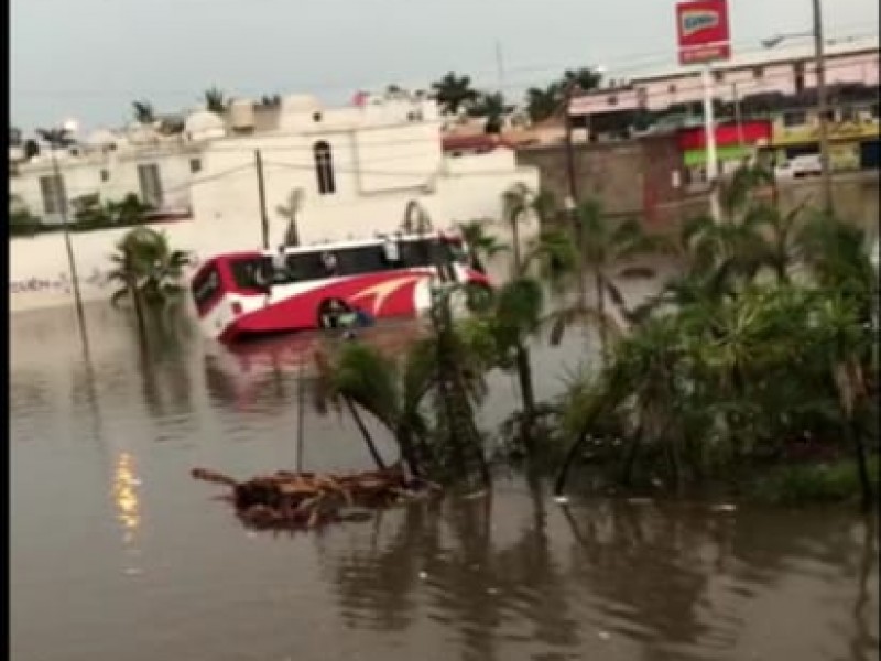 Camión cae a un canal