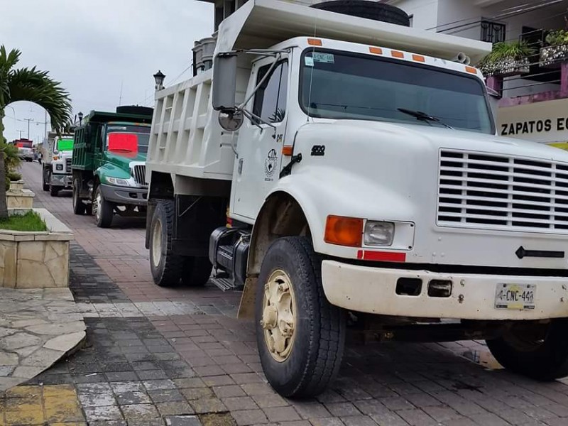 Camioneros en paro en las Margaritas