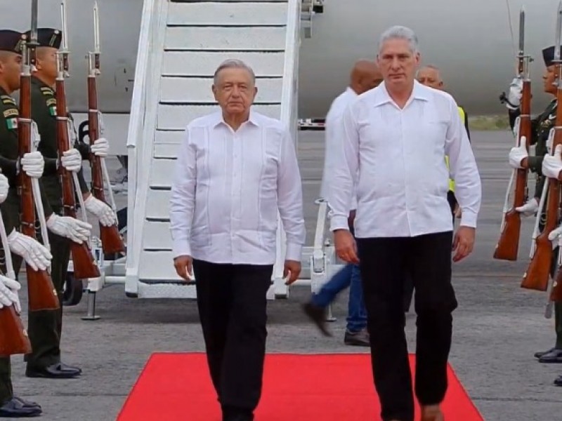 Campeche: El presidente recibe al cubano MIguel Díaz-Canel