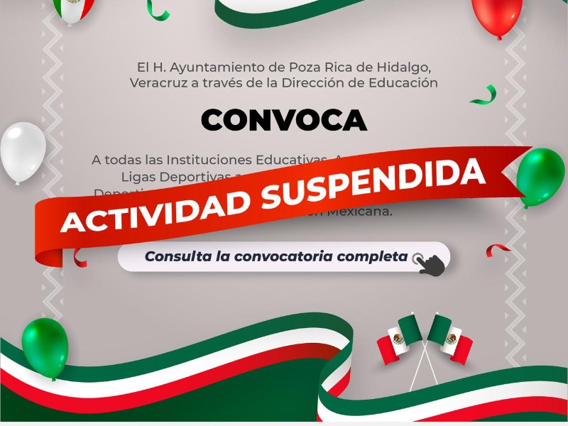 Cancelan Desfile del 20 de Noviembre en Poza Rica