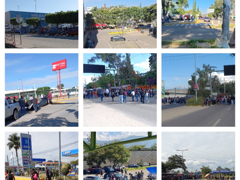 Caos en Oaxaca por jornada de bloqueos, Sección 22 paraliza la capital