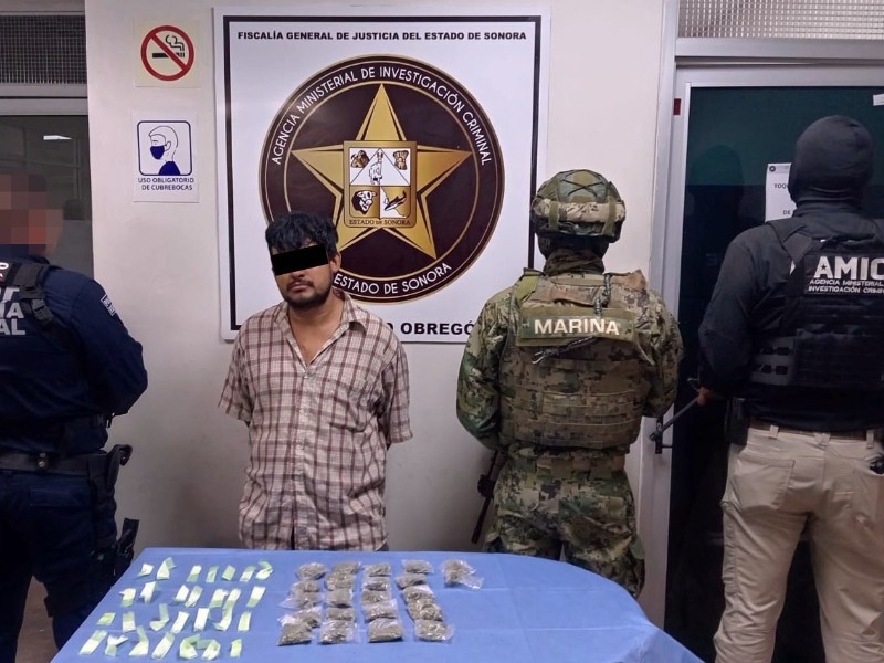 Capturan a hombre con droga en Ciudad Obregón