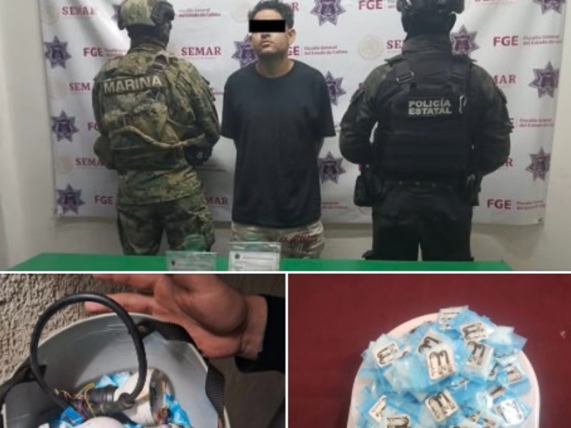 Capturan a sujeto con 68 dosis de metanfetamina en Manzanillo