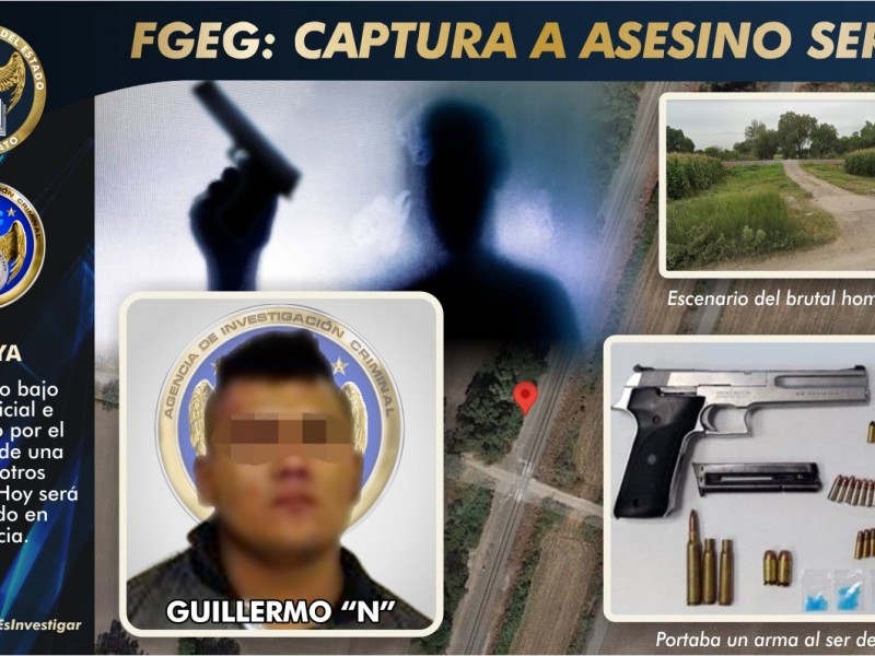 CAPTURAN AGENTES DE INVESTIGACIÓN CRIMINAL A HOMICIDA SERIAL EN CELAYA