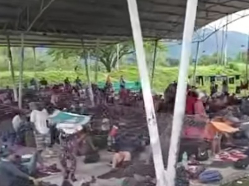 Caravana de migrantes se detiene a descansaron en Huixtla