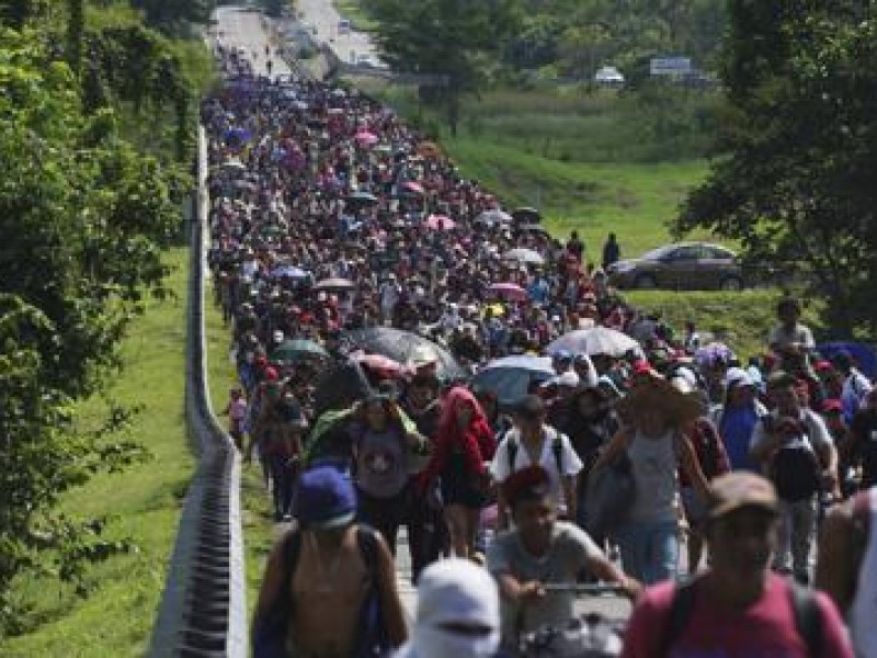 Caravana migrante arribó a Villacomaltitlán