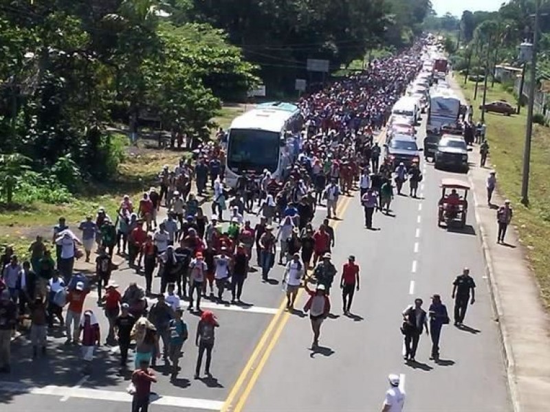 Caravana migrante llega a Tapachula