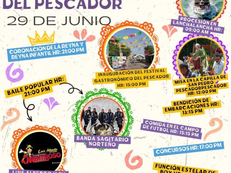 Cartelera artística del Festival Gastronómico del Pescador