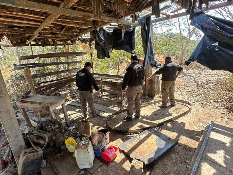 Catean y aseguran aserradero clandestino en BadeBa