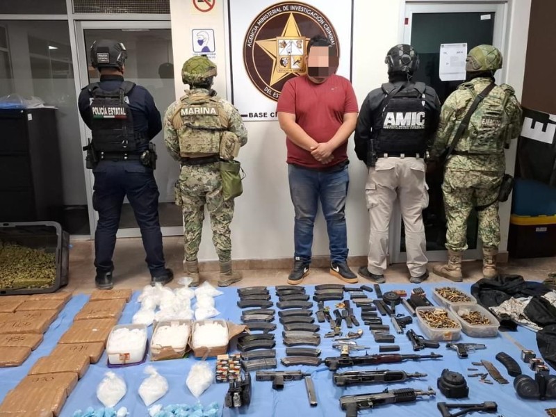 Cateo en Cajeme deja armas, drogas y detenido
