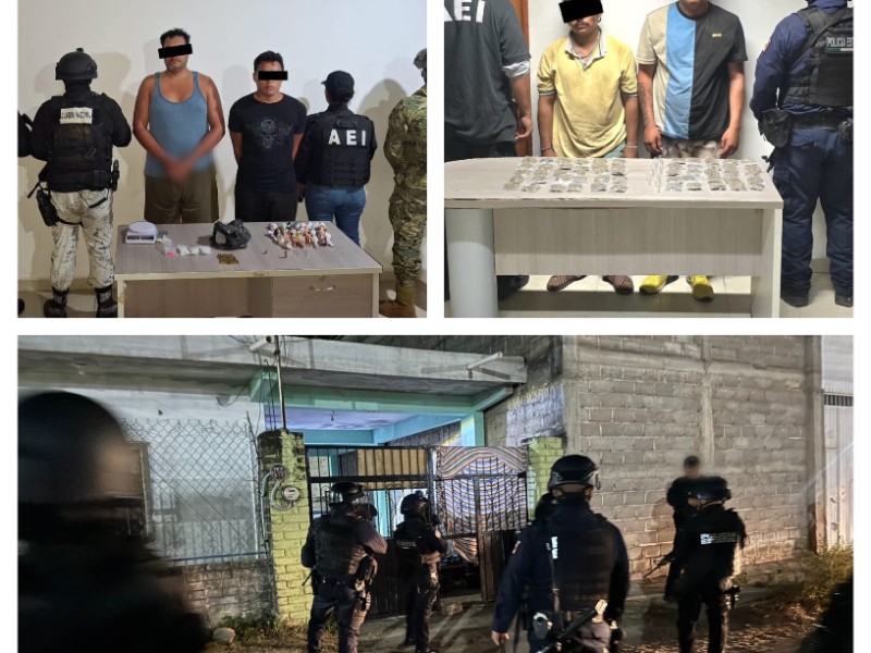 Cateos nocturnos en Juchitán dejan siete detenidos vinculados a célula delictiva