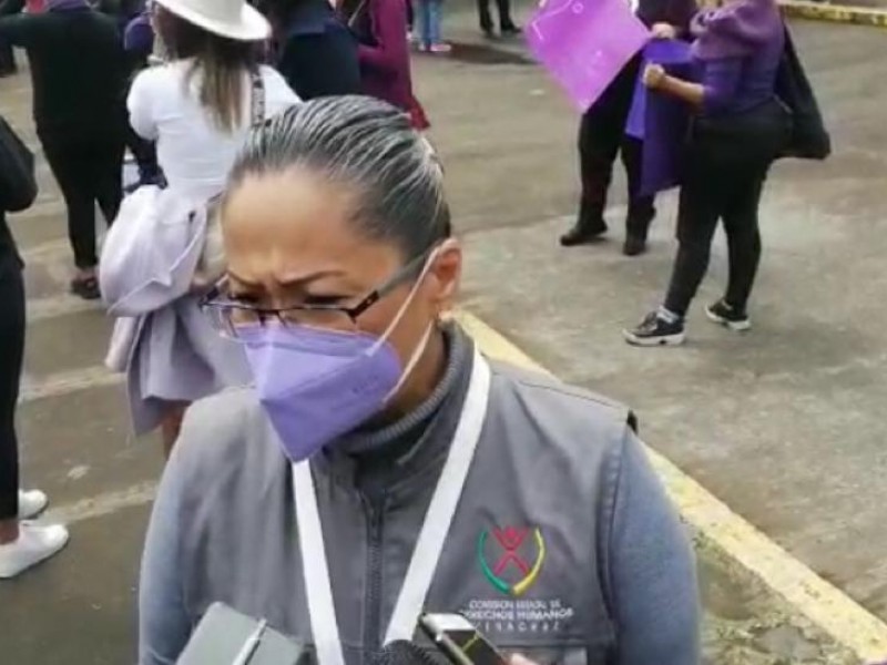 CEDH realiza acompañamiento durante marcha feminista