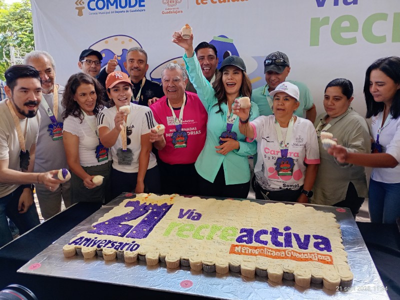 Celebran el 21 aniversario de la Vía RecreActiva