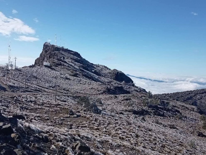 Cencellada cubre el Cofre de Perote tras frente frío