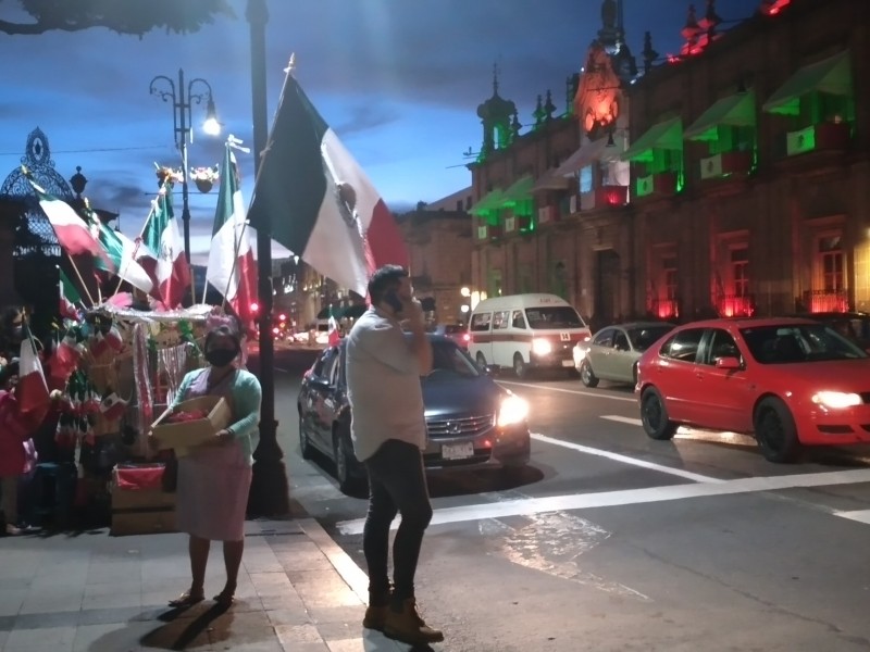 Centro de Morelia, con poca afluencia en noche del Grito