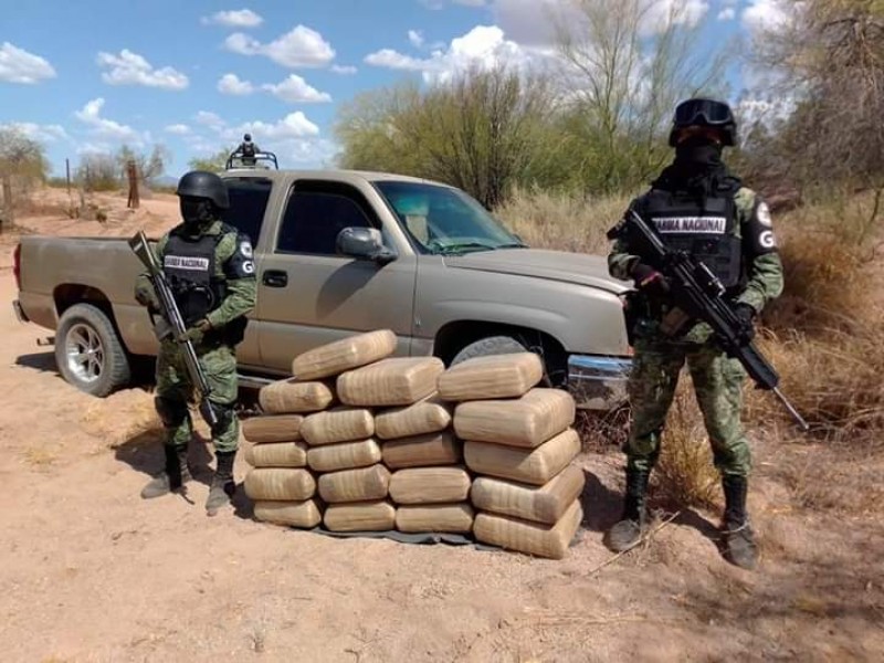 Cerca de 100 Kilos de Marihuana asegura Guardia Nacional