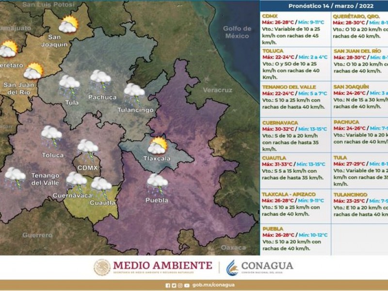 Cerca de los cero grados temperaturas en la sierra.