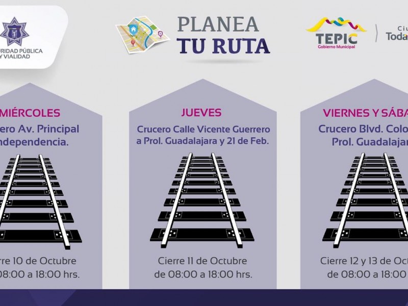 Cerrarán calles por reparaciones en vías del tren