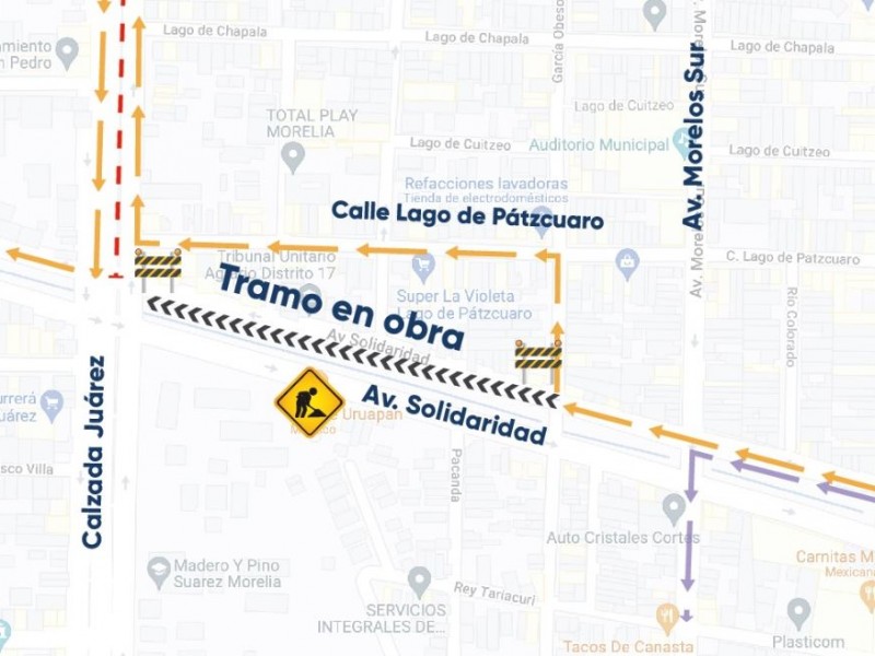 Cerrarán parte de la Av. Solidaridad por repavimentación