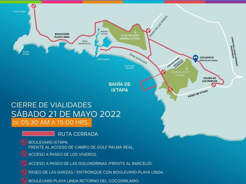 Cerrarán vialidades el fin de semana por Triatlón Ixtapa 2022