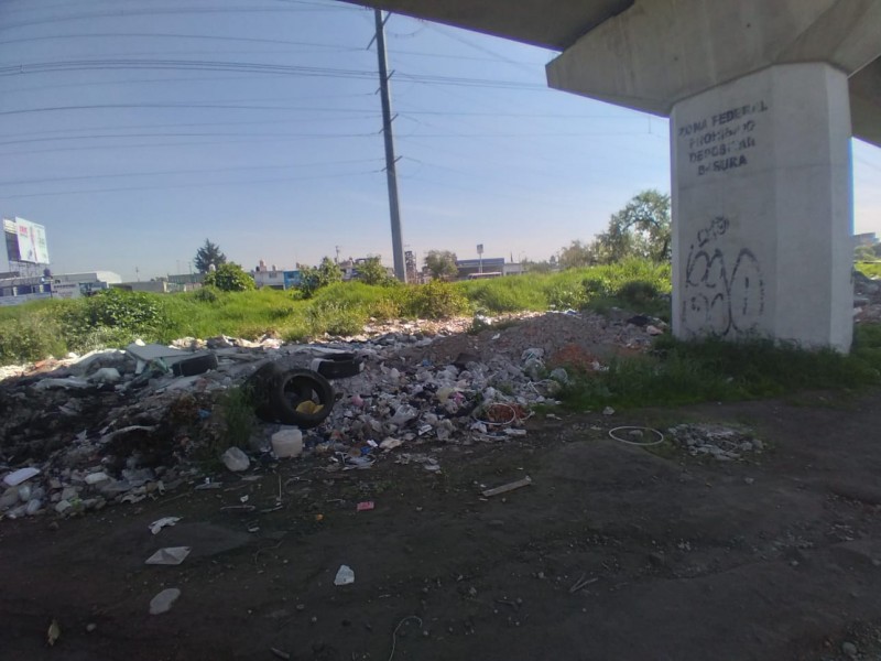 Cerros de basura en Av. Las Torres y Clouthier Metepec