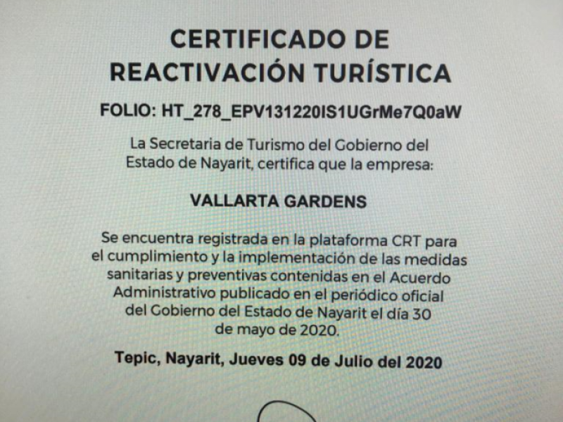 Certificado de Reactivación Económica necesario para hoteleros que reinician actividades